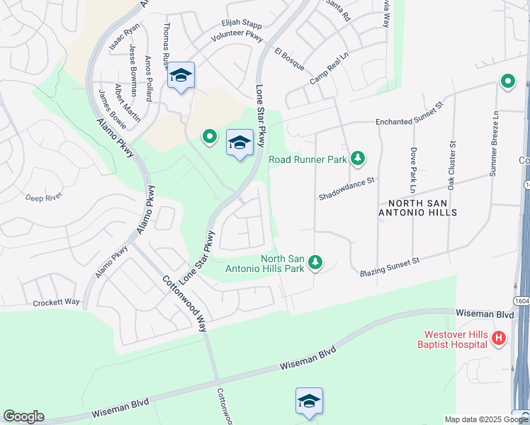 map of restaurants, bars, coffee shops, grocery stores, and more near 3534 Galveston Trail in San Antonio