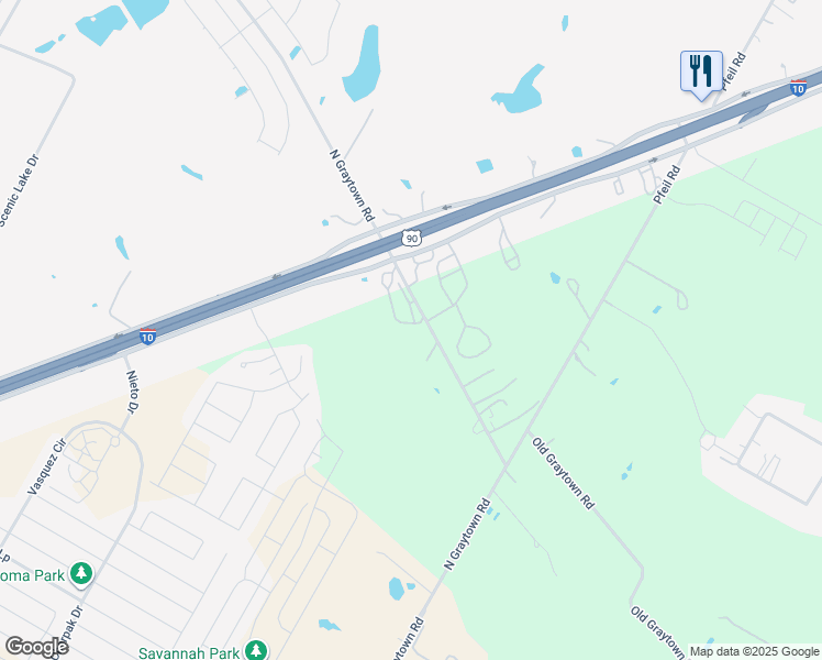 map of restaurants, bars, coffee shops, grocery stores, and more near 4579 North Graytown Road in Converse