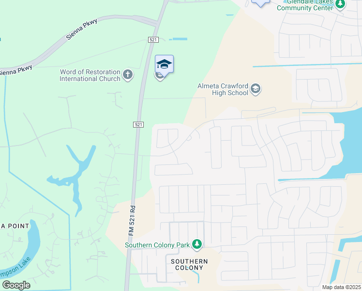 map of restaurants, bars, coffee shops, grocery stores, and more near Sienna Point in Arcola