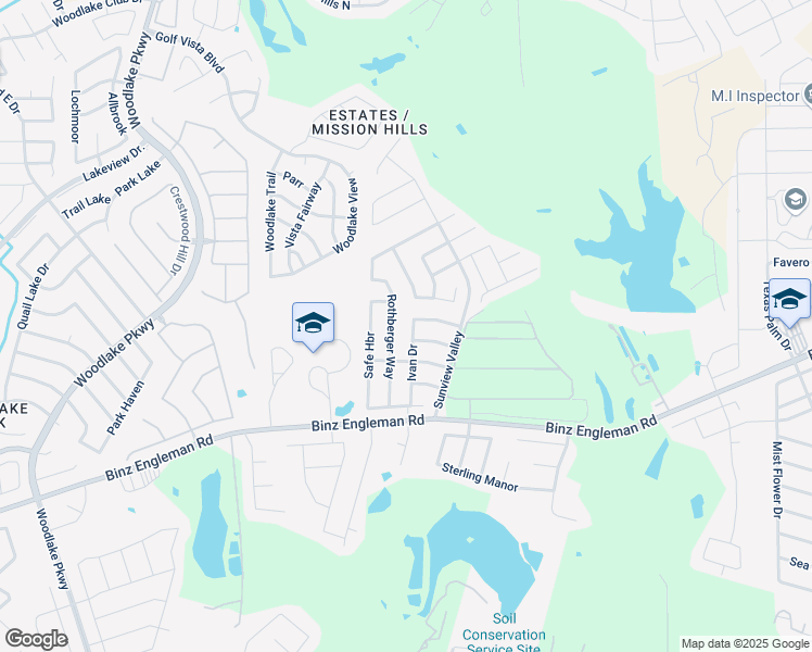 map of restaurants, bars, coffee shops, grocery stores, and more near 7702 Shining Glow in San Antonio
