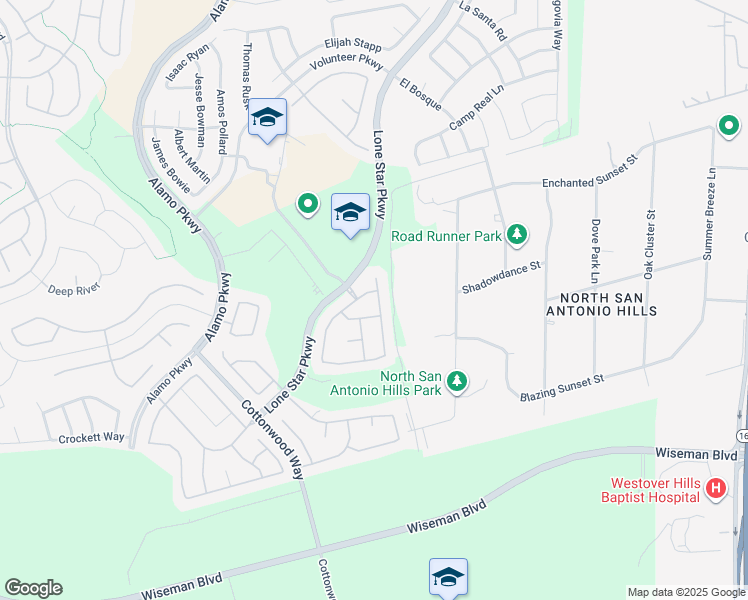 map of restaurants, bars, coffee shops, grocery stores, and more near 3534 Galveston Trail in San Antonio