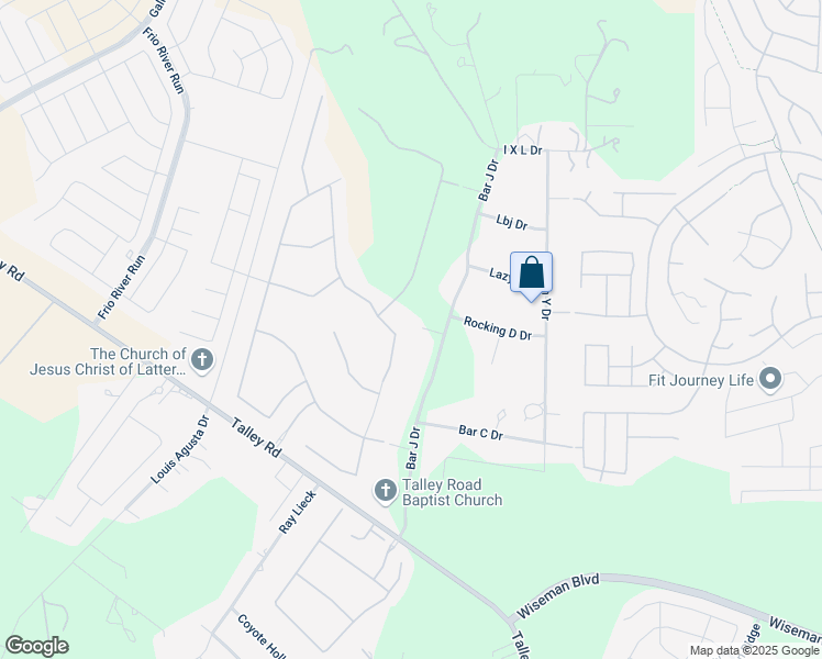 map of restaurants, bars, coffee shops, grocery stores, and more near 3715 Bar J in San Antonio