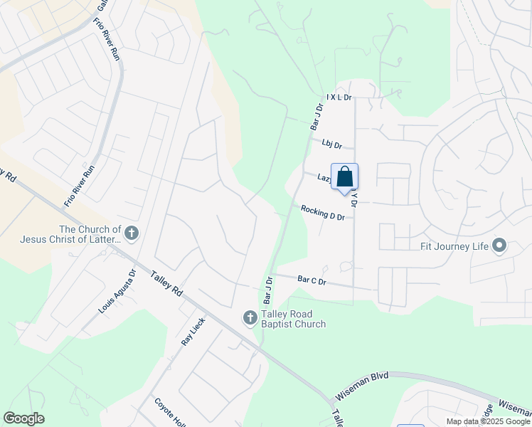 map of restaurants, bars, coffee shops, grocery stores, and more near 3715 Bar J in San Antonio