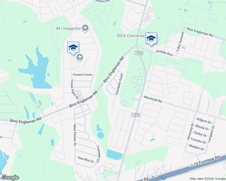 map of restaurants, bars, coffee shops, grocery stores, and more near 8626 Spotted Owl in Converse
