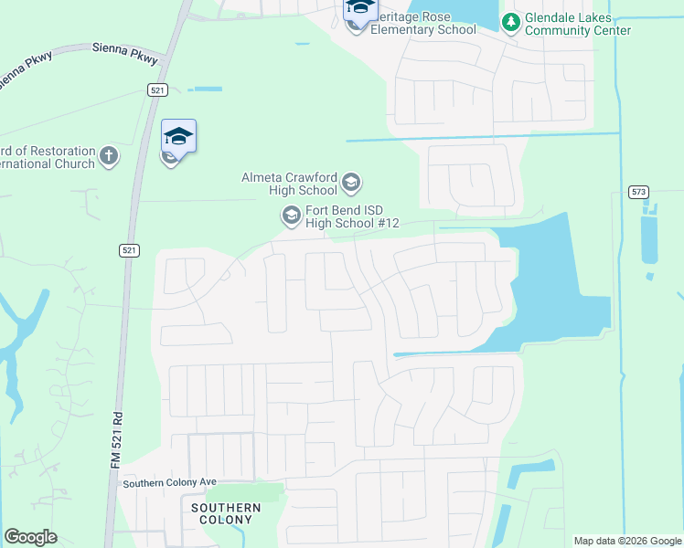 map of restaurants, bars, coffee shops, grocery stores, and more near 11160 Fm 521 Road in Rosharon