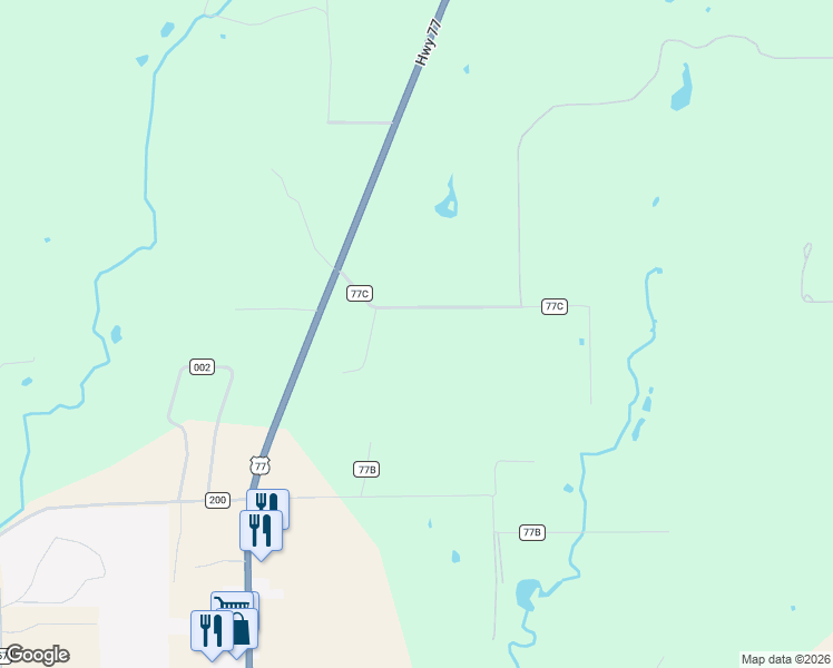 map of restaurants, bars, coffee shops, grocery stores, and more near 293 County Road 77C in Hallettsville