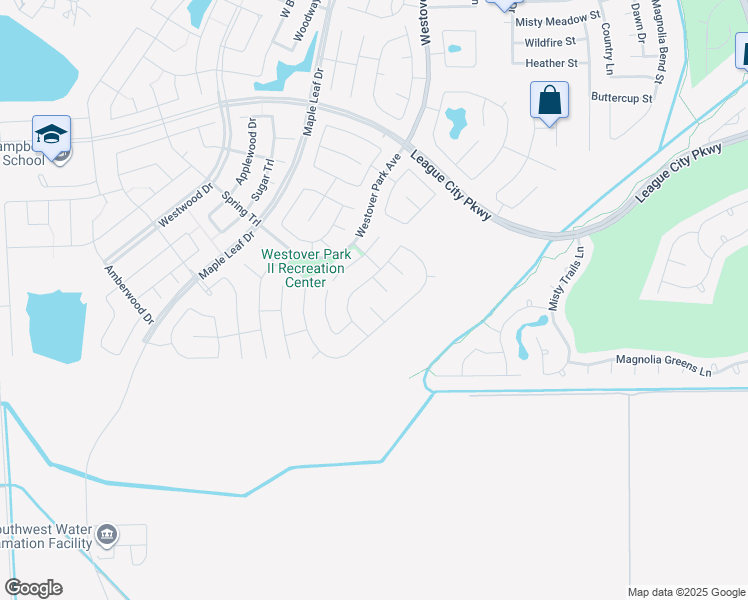 map of restaurants, bars, coffee shops, grocery stores, and more near 563 Southampton Lane in League City