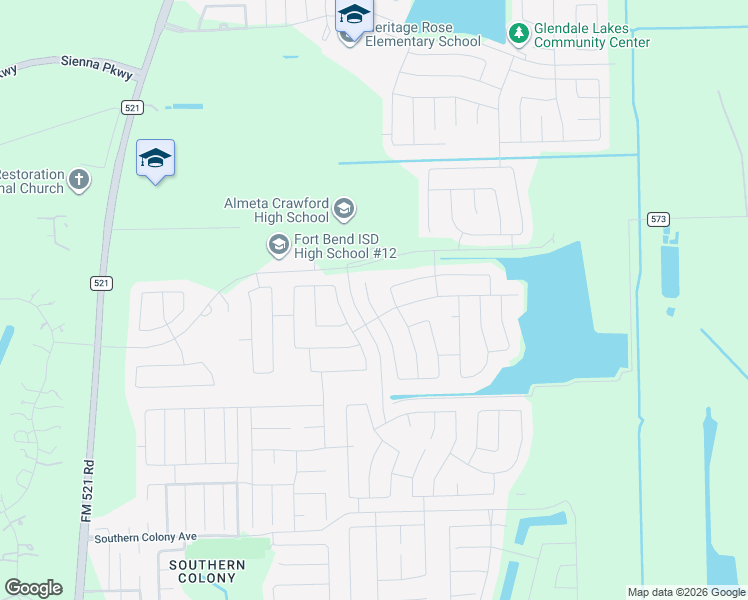 map of restaurants, bars, coffee shops, grocery stores, and more near 11160 Fm 521 Road in Rosharon
