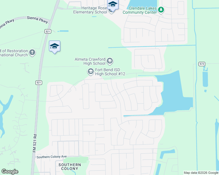 map of restaurants, bars, coffee shops, grocery stores, and more near Green Clover Lane in Arcola
