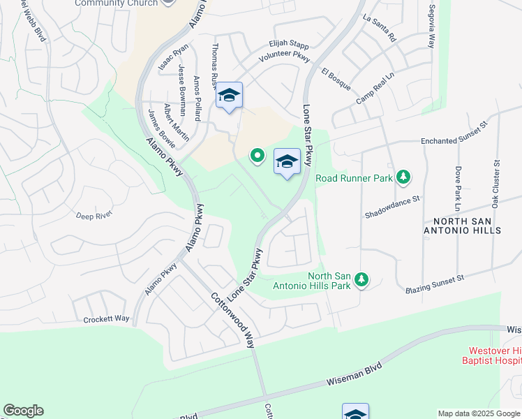 map of restaurants, bars, coffee shops, grocery stores, and more near 3714 Retreat Run in San Antonio