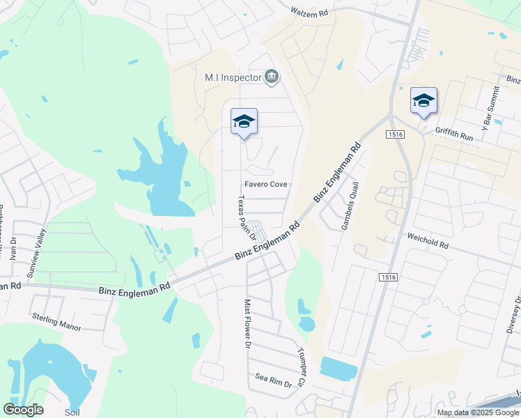 map of restaurants, bars, coffee shops, grocery stores, and more near 8427 Blackstone Drive in Converse