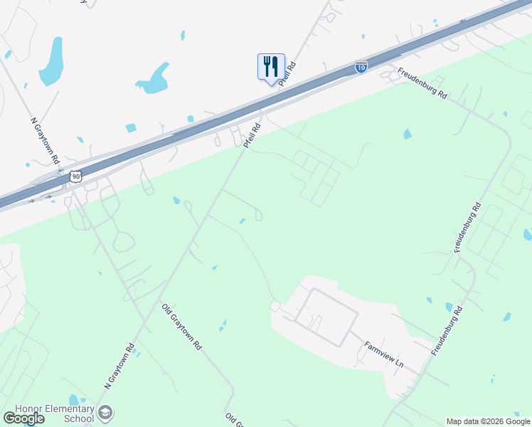map of restaurants, bars, coffee shops, grocery stores, and more near 4892 Pfeil Road in Converse