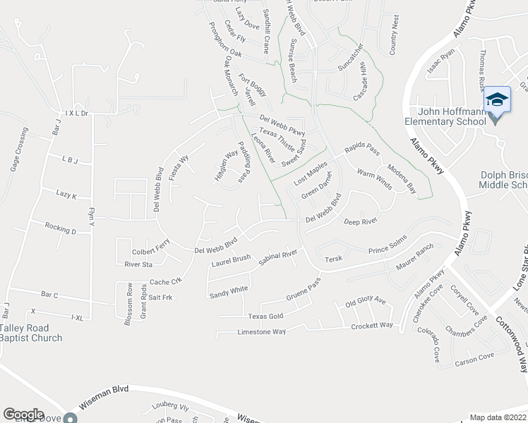 map of restaurants, bars, coffee shops, grocery stores, and more near 3906 Claret Cup in San Antonio