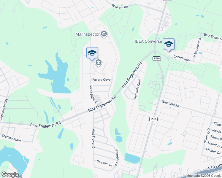 map of restaurants, bars, coffee shops, grocery stores, and more near 4702 Everett Loop in Converse