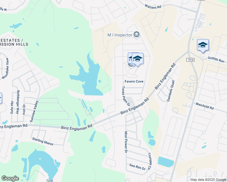 map of restaurants, bars, coffee shops, grocery stores, and more near 4511 Texas Palm Drive in Converse