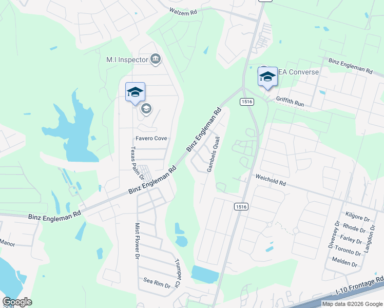 map of restaurants, bars, coffee shops, grocery stores, and more near 4703 Badland Beacon in Converse