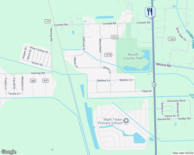map of restaurants, bars, coffee shops, grocery stores, and more near 81 Mattes Lane in Alvin
