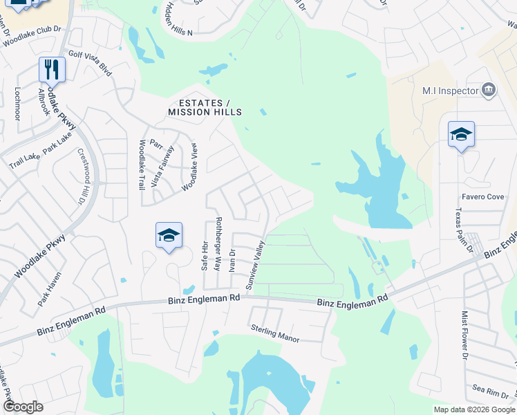 map of restaurants, bars, coffee shops, grocery stores, and more near 4606 Stallion Cove in San Antonio