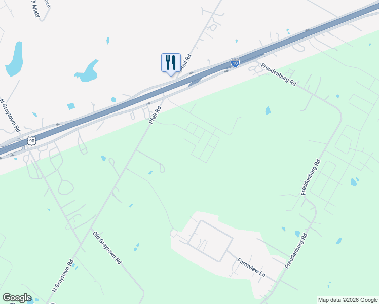 map of restaurants, bars, coffee shops, grocery stores, and more near 5001-5267 Liberty Road in Converse