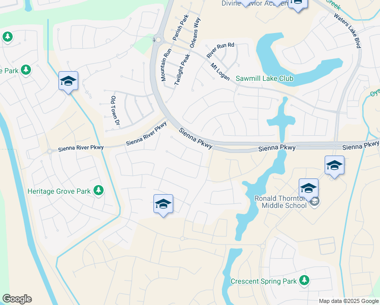 map of restaurants, bars, coffee shops, grocery stores, and more near 10006 Regal Bend Drive in Missouri City