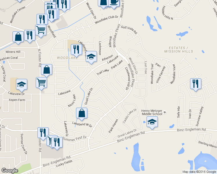 map of restaurants, bars, coffee shops, grocery stores, and more near 7022 Lynn Lake Drive in San Antonio