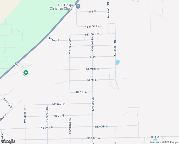 map of restaurants, bars, coffee shops, grocery stores, and more near 9530 NE 107th Ct in Archer