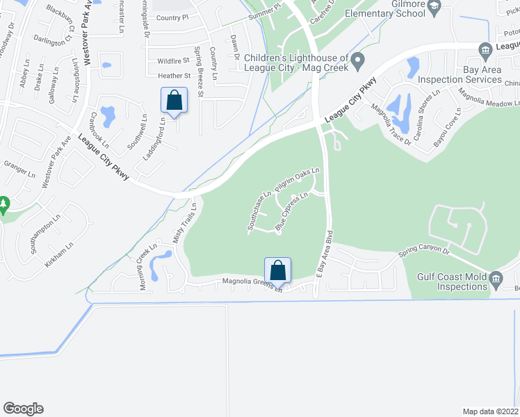 map of restaurants, bars, coffee shops, grocery stores, and more near 5307 Mist Creek Court in League City