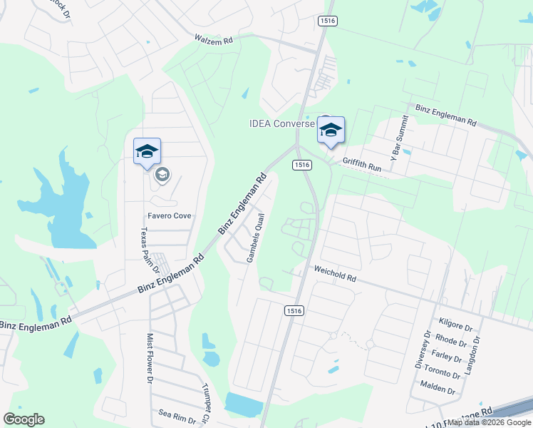 map of restaurants, bars, coffee shops, grocery stores, and more near 4750 Gambels Quail in Converse