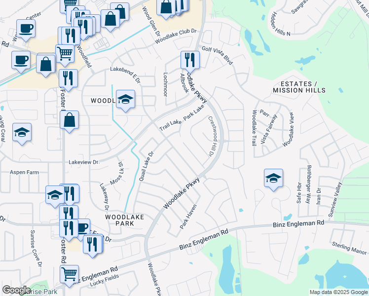 map of restaurants, bars, coffee shops, grocery stores, and more near 7022 Lynn Lake Drive in San Antonio