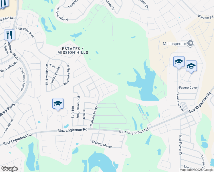 map of restaurants, bars, coffee shops, grocery stores, and more near 4727 Stable Hollow in San Antonio