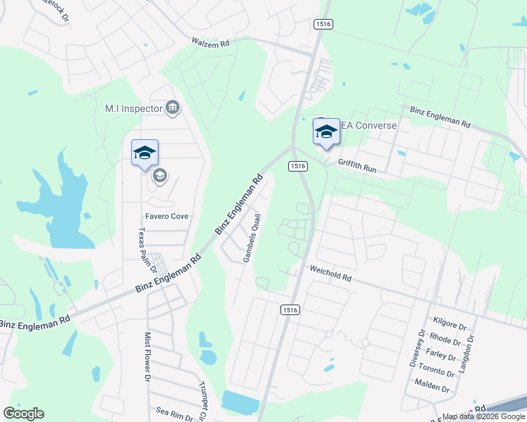 map of restaurants, bars, coffee shops, grocery stores, and more near 4750 Gambels Quail in Converse