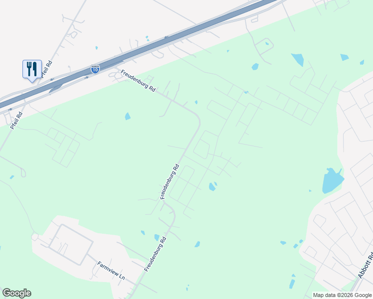 map of restaurants, bars, coffee shops, grocery stores, and more near 4748 Freudenburg Road in Converse