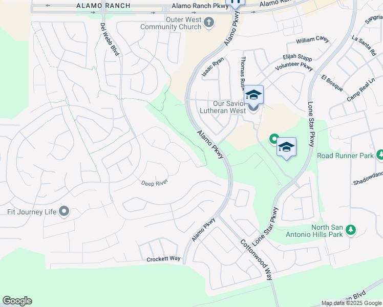 map of restaurants, bars, coffee shops, grocery stores, and more near 12407 Modena Bay in San Antonio