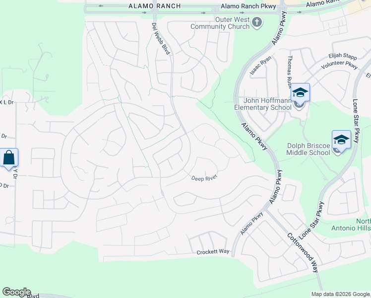 map of restaurants, bars, coffee shops, grocery stores, and more near 12522 Green Darner in San Antonio