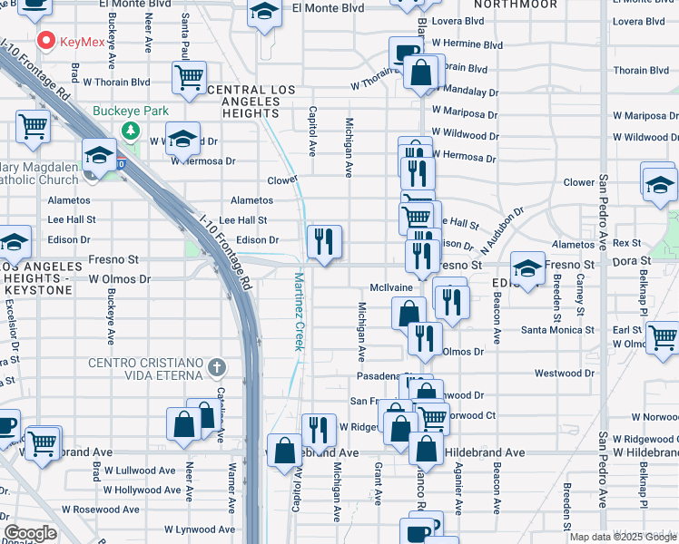 map of restaurants, bars, coffee shops, grocery stores, and more near 1131 McIlvaine in San Antonio