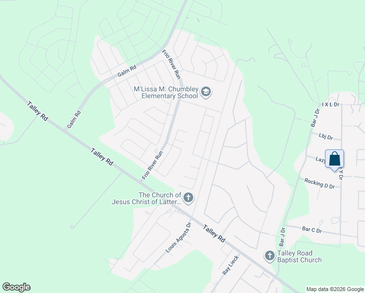 map of restaurants, bars, coffee shops, grocery stores, and more near 3812 Talley Road in San Antonio