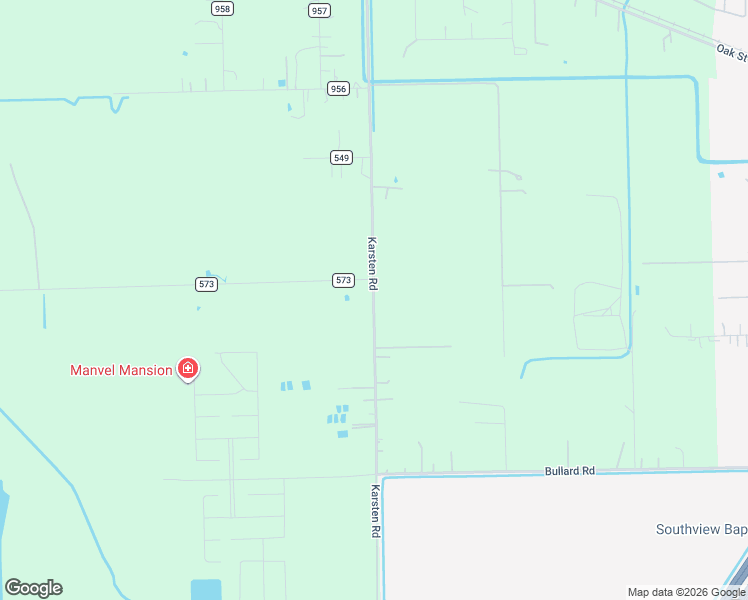 map of restaurants, bars, coffee shops, grocery stores, and more near 7756 Karsten Road in Rosharon