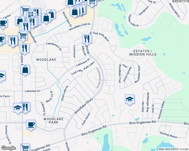map of restaurants, bars, coffee shops, grocery stores, and more near in San Antonio
