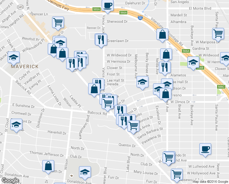 map of restaurants, bars, coffee shops, grocery stores, and more near 147 Rodena Street in San Antonio