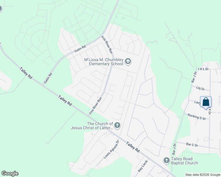 map of restaurants, bars, coffee shops, grocery stores, and more near 4108 Gossan Springs in San Antonio