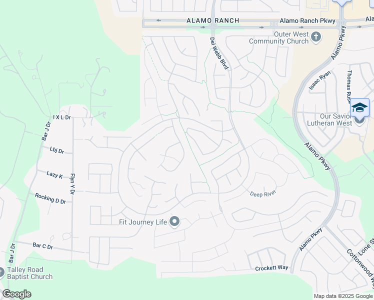map of restaurants, bars, coffee shops, grocery stores, and more near 4219 Leona River in San Antonio