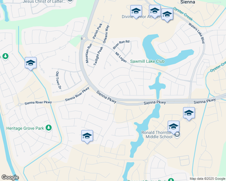 map of restaurants, bars, coffee shops, grocery stores, and more near 10022 Harbor Light Drive in Missouri City