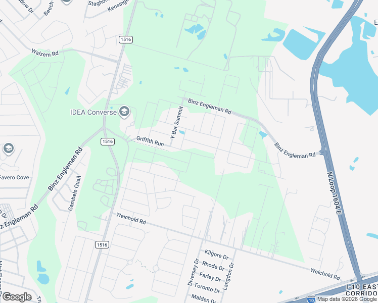 map of restaurants, bars, coffee shops, grocery stores, and more near 5114 Y Bar Summit in Converse