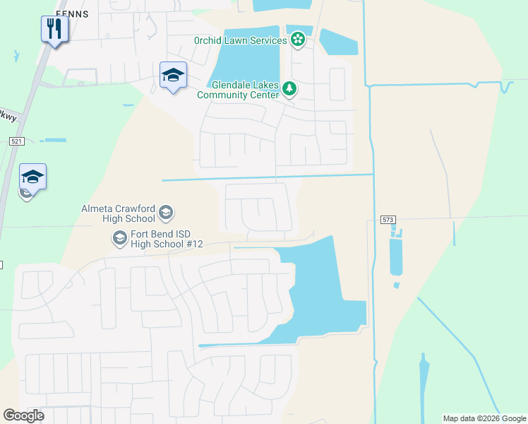 map of restaurants, bars, coffee shops, grocery stores, and more near 11140 Fm 521 Road in Rosharon