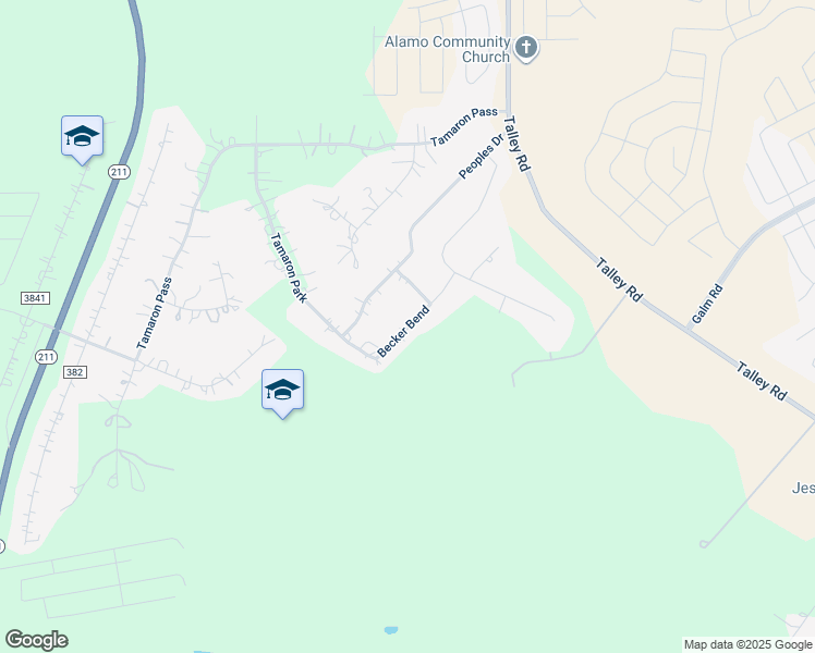 map of restaurants, bars, coffee shops, grocery stores, and more near Becker Bend in Bexar County