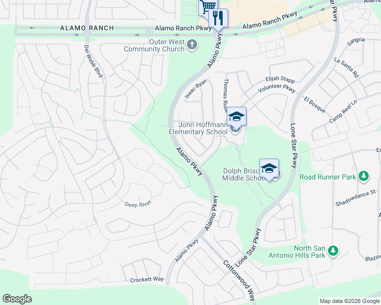 map of restaurants, bars, coffee shops, grocery stores, and more near 4311 James Bowie in San Antonio