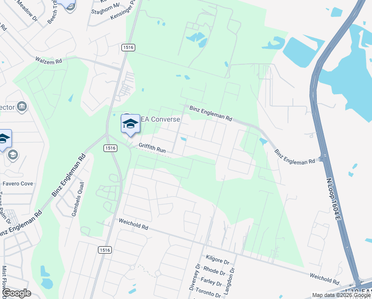 map of restaurants, bars, coffee shops, grocery stores, and more near 5218 Y Bar Summit in Converse