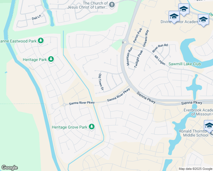 map of restaurants, bars, coffee shops, grocery stores, and more near 2119 Plaza Ridge Drive in Missouri City