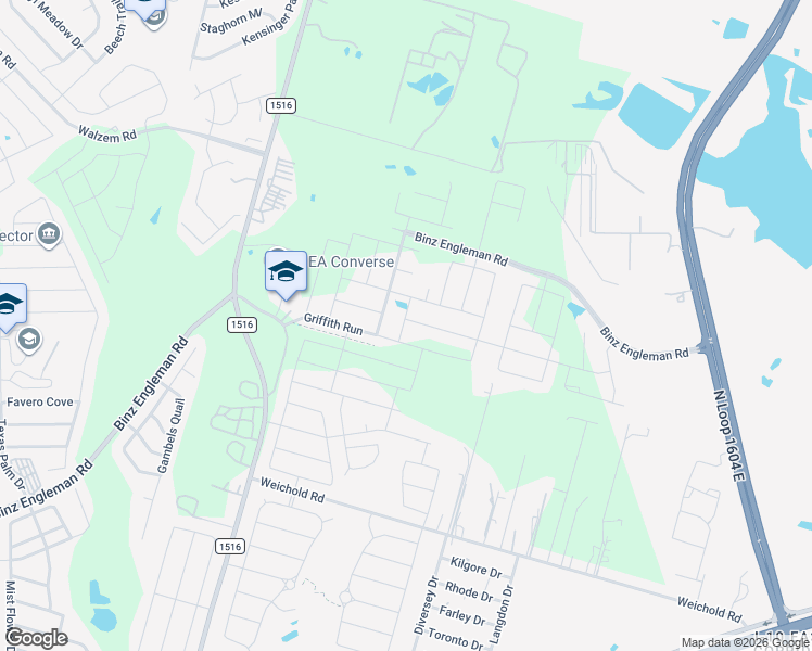 map of restaurants, bars, coffee shops, grocery stores, and more near 5218 Y Bar Summit in Converse