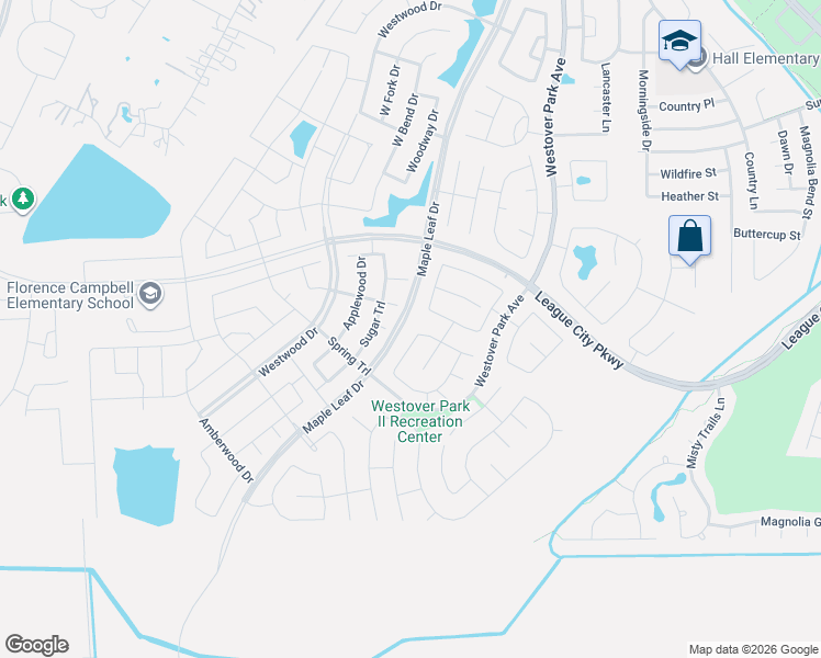 map of restaurants, bars, coffee shops, grocery stores, and more near 6201 Sourwood Drive in League City